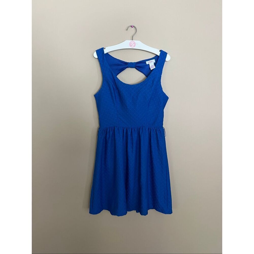 Candie’s Blue Summer Dress Woman’s Size Large Open Back